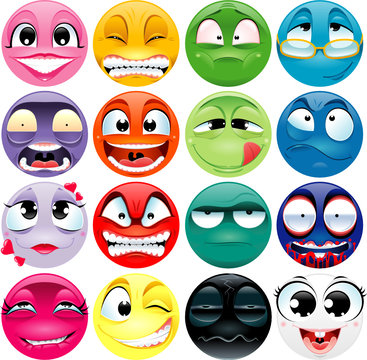 Group of expression. Funny vector and cartoon elements.