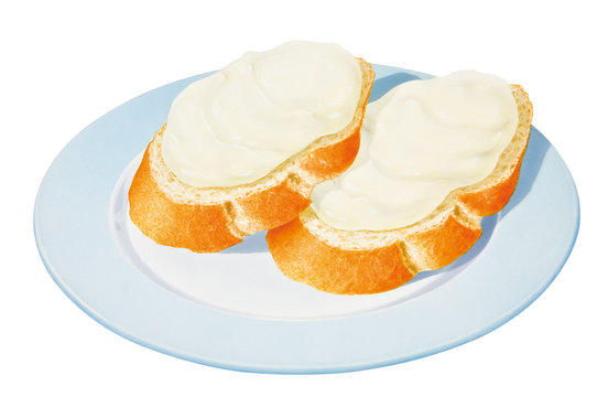 Wei&szlig;brot mit Frischk&auml;se