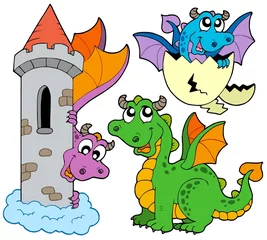 Photo sur Plexiglas Pour enfants Collection de dragons mignons