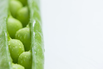 close up of pea pod