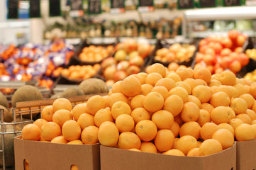 Orange in the grocery store