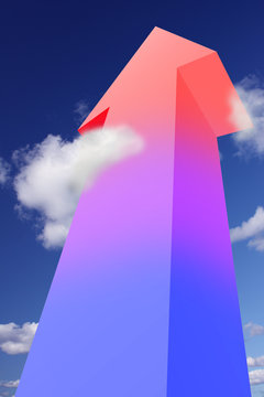 Colorful arrow pointing to the sky