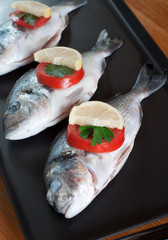 fresh sea bream with vegetables