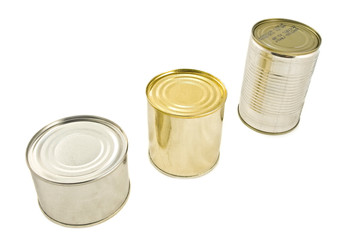 varied tin cans tinned foods