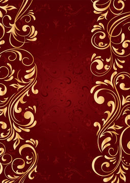 Background With Gold Vertical Pattern