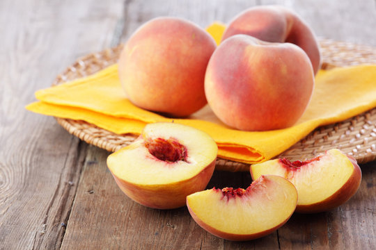 Sliced and Whole Peaches