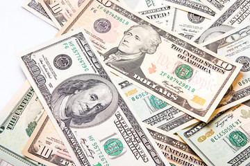 heap of American dollars (closeup)