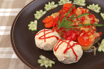 meatballs served with garnish