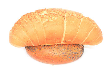 Bread loaf isolated on white background
