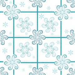 Seamless white-blue christmas pattern (vector)