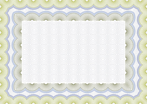 Vector secure blank guilloche certificate