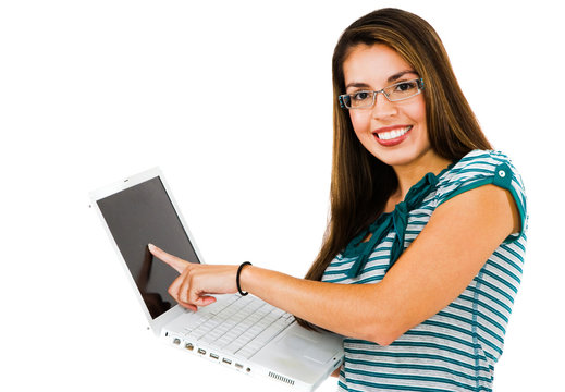 Mid Adult woman using a laptop