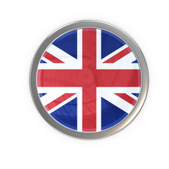 Glossy Button mit Flagge UK