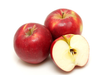 Red apples isolated on white