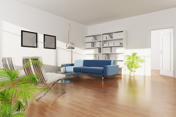 3d rendering interior of a modern living room