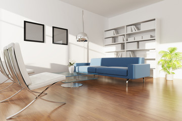 3d rendering interior of a modern living room