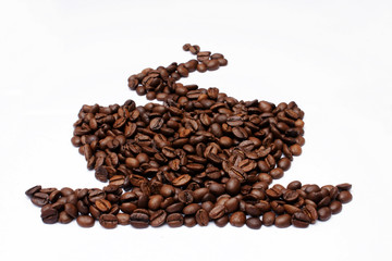 caffeetasse aus caffeebohnen