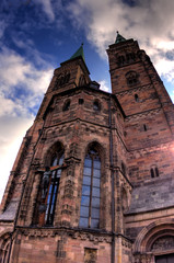 Fototapeta na wymiar St Lawrence Church (Lorenzkirche) in Nurnberg, Germany
