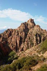 Fototapeta na wymiar skał Calanques de Piana na Korsyce