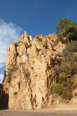 Fototapeta na wymiar rocks of Calanche de Piana in Corsica