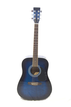guitarra ac&uacute;stica azul