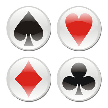 Poker card icons on white