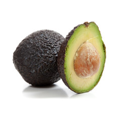 Avocados on a white background