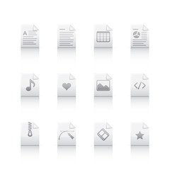 Icon Set - Document Files in Gray