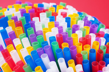 Colorful drinking straws background