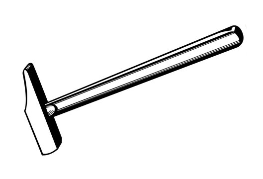 silhouette of the gavel on white background