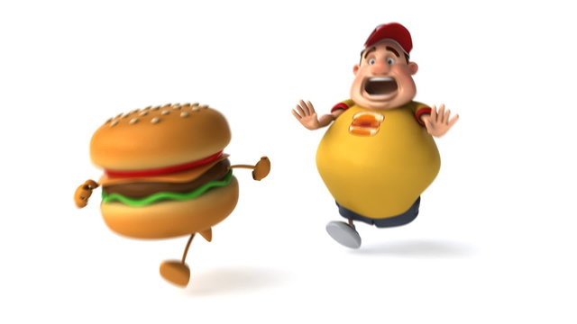 Adolescent et hamburger