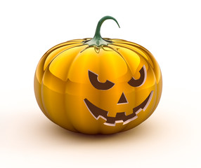3d halloween pumpkin on white background