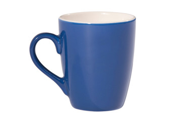 blue cup of tea (isolated on white)
