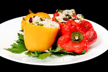 Roasted stuffed peppers