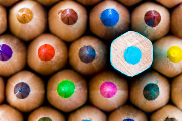 Color pencils with shallow dof