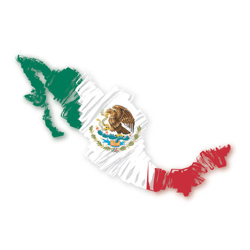Messico mappa bandiera