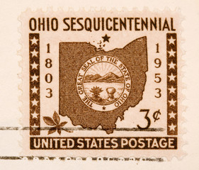 Ohio Sesquicentennial 1953 Vintage Postage Stamp