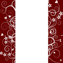 Frame from flower ornaments, white background