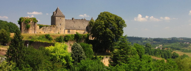 Fototapeta na wymiar Salignac et son Château, Périgord, Quercy, Limousin