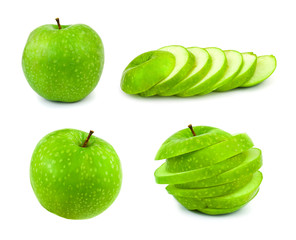 Set of green apples