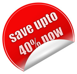 Save upto 40% sticker