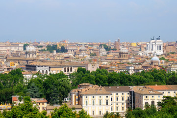 Fototapeta na wymiar View of Rome from Janiculum hill