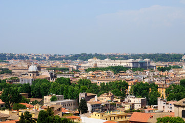Fototapeta na wymiar View of Rome from Janiculum hill