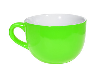 green Cup on the white background (isolated).