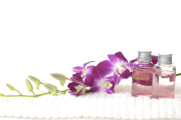 Essential oils of orchid and towel