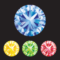 Four round gemstones