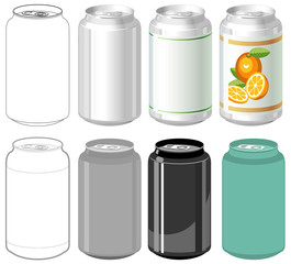 Beverage can in different styles