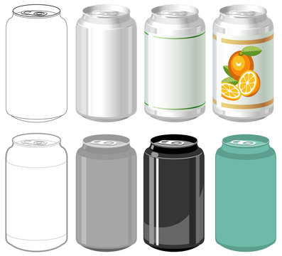 Beverage can in different styles