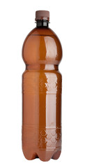 Brown plastic bottle isolated