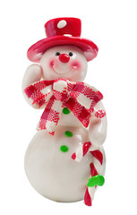 Toy Christmas snowman isolated